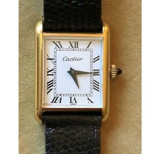 Vintage Cartier womens watch 18k mechanical manual wind tank solo